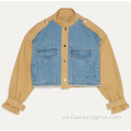 Diseñador de mujeres de dos colores Jeans Jacket